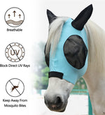 Gallopoff horse fly mask showing stretch breathable mesh material