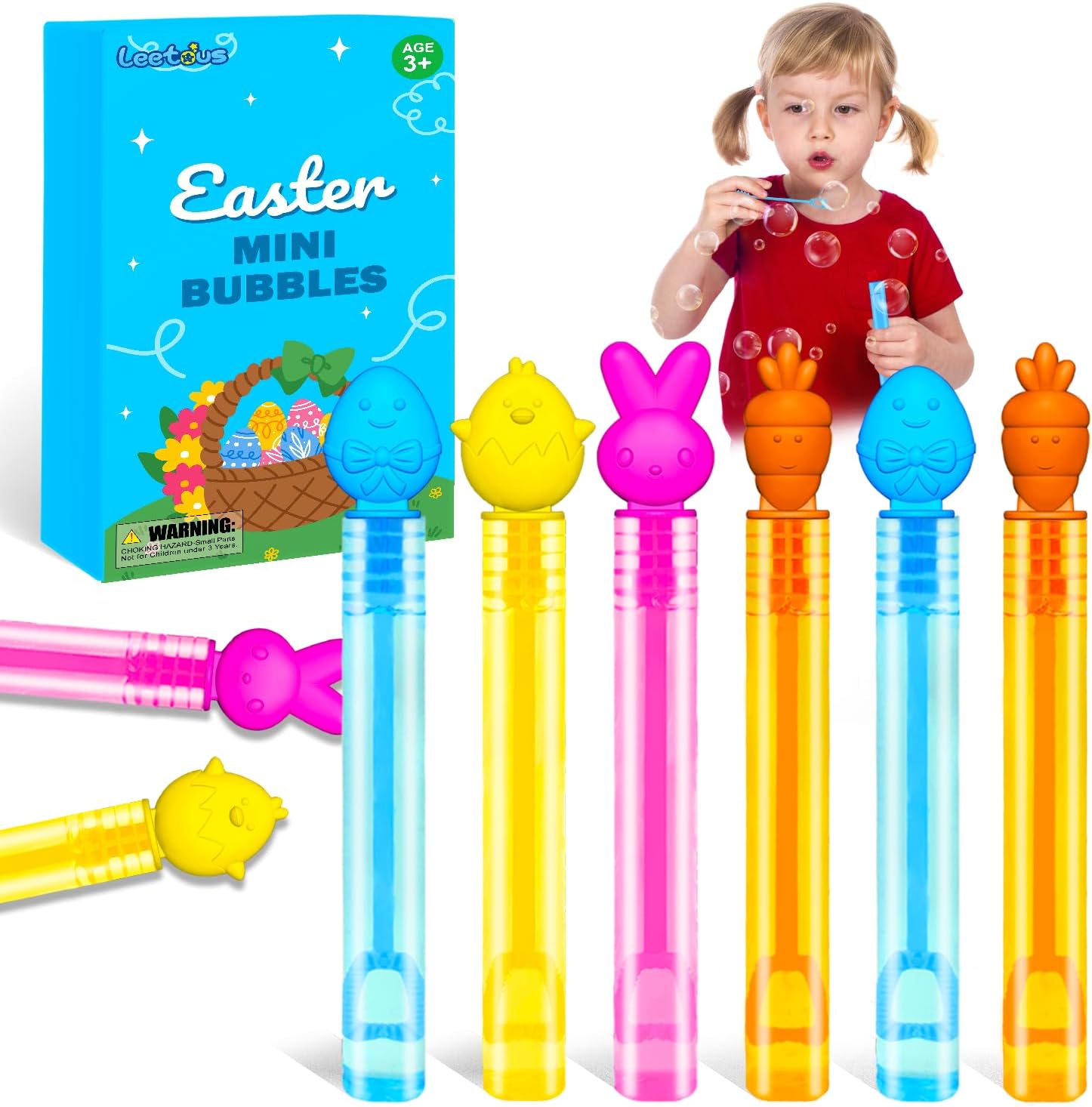 Leetous Easter mini bubble wands front view