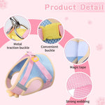 Pink flower decoration detail on a lightweight breathable mesh kitten walking vest