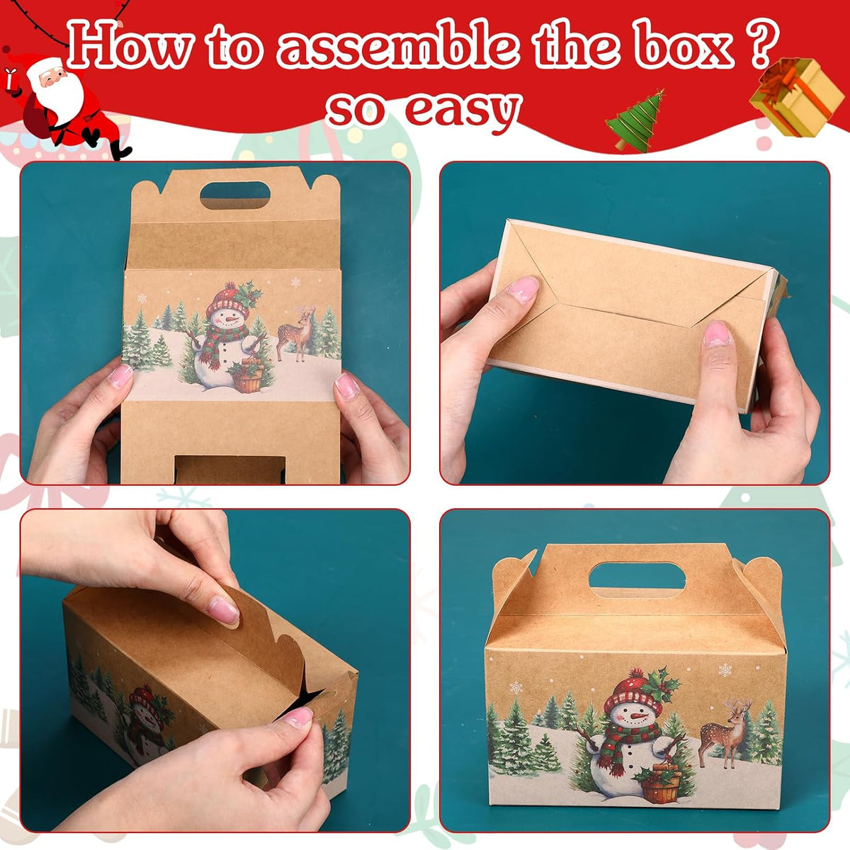 Pasimy festive party favor boxes arranged in multiple styles