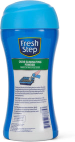 Fresh Step heavy duty kitty litter box refresher powder application