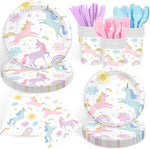 GrabnGoParty 168 piece unicorn party supplies kit front view
