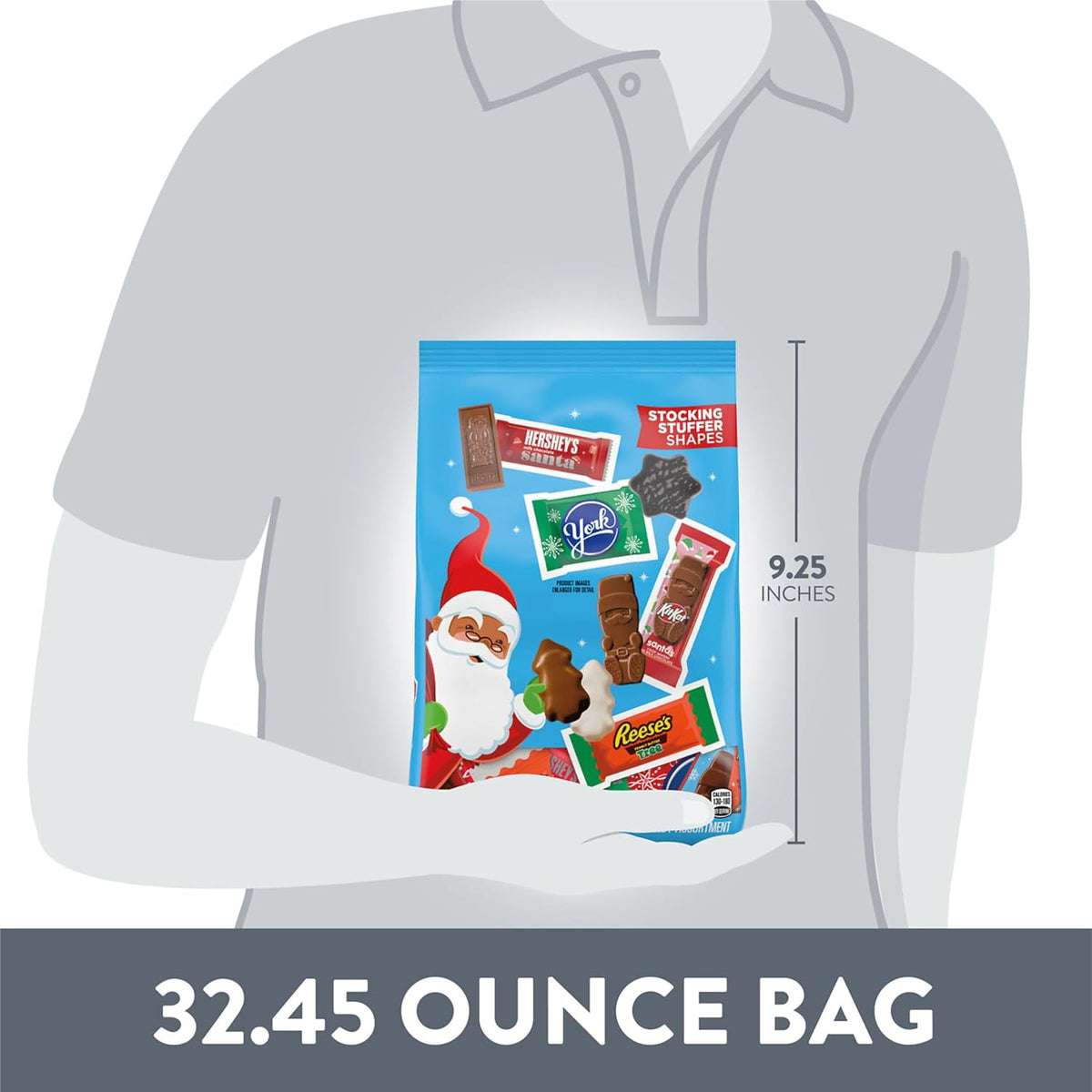 Individually wrapped USA holiday chocolates from Hersheys assorted bulk bag.