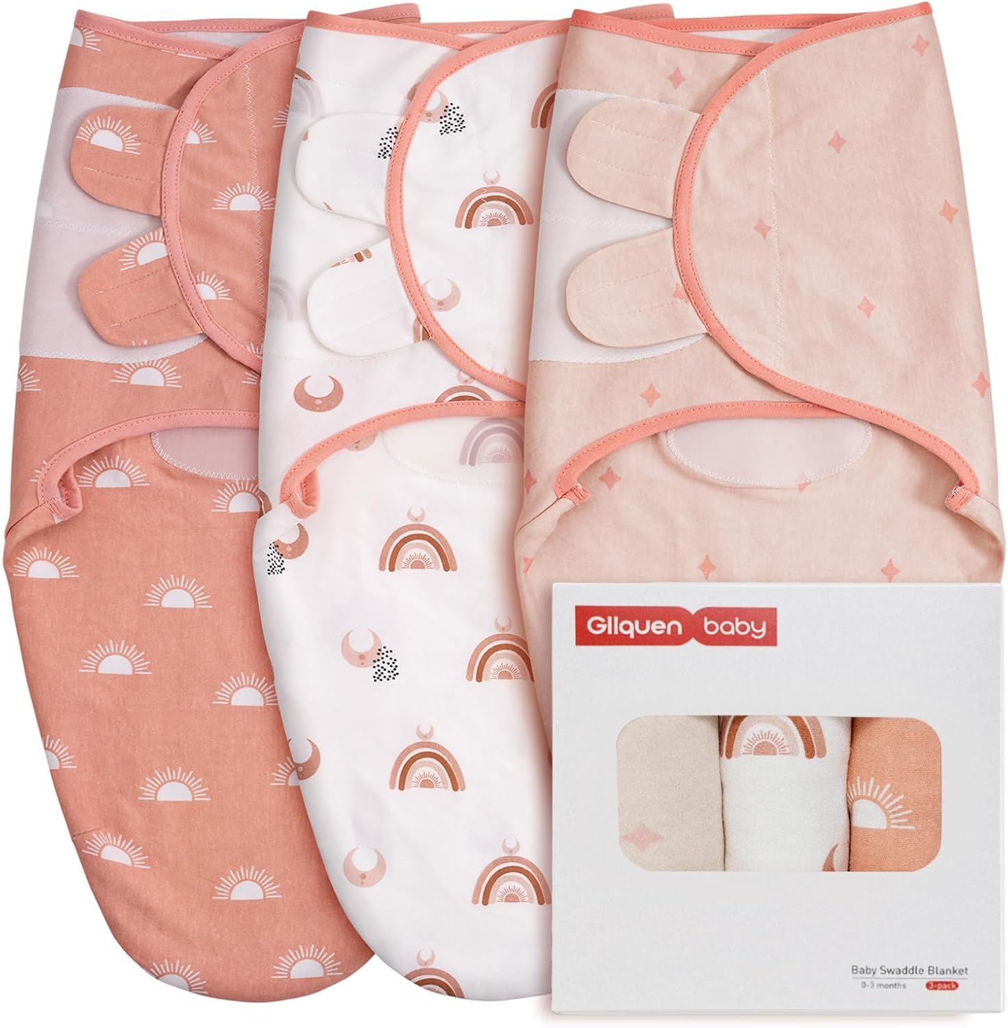 Gllquen Baby organic cotton swaddle sleep sacks front view