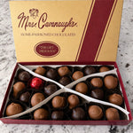 Side view of Mrs. Cavanaugh's 1lb chocolate cherry cordials box