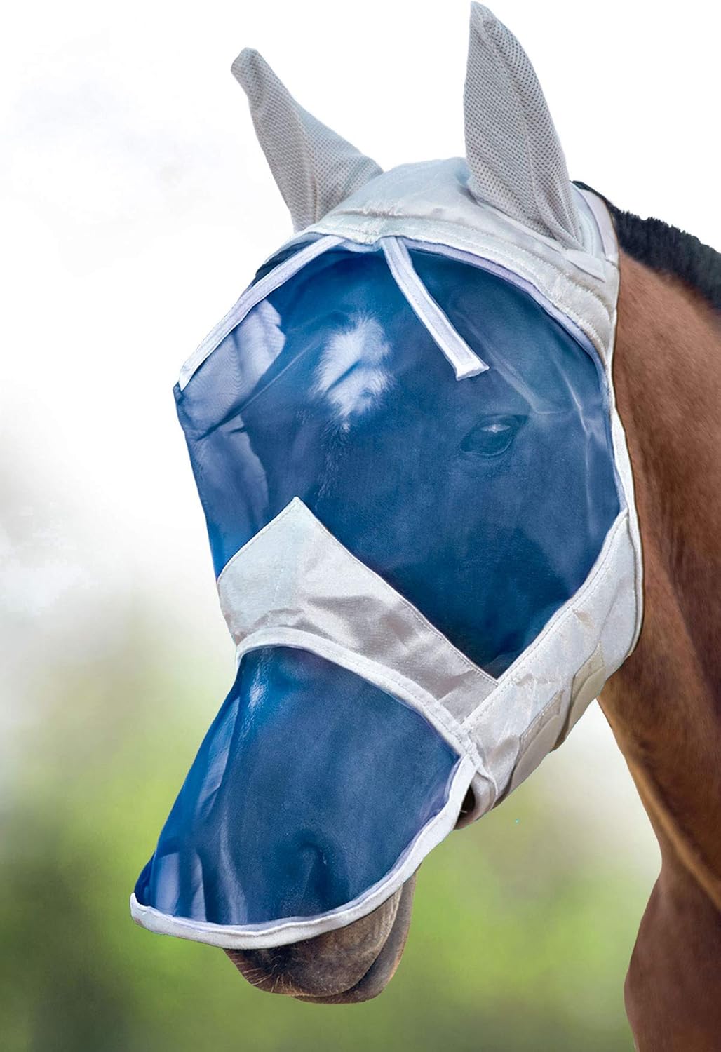 Adjustable chin strap detail on Harrison Howard horse mask