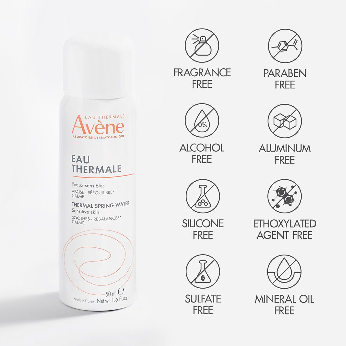 Refreshing Avene Thermal Spring Water mist spray bottle