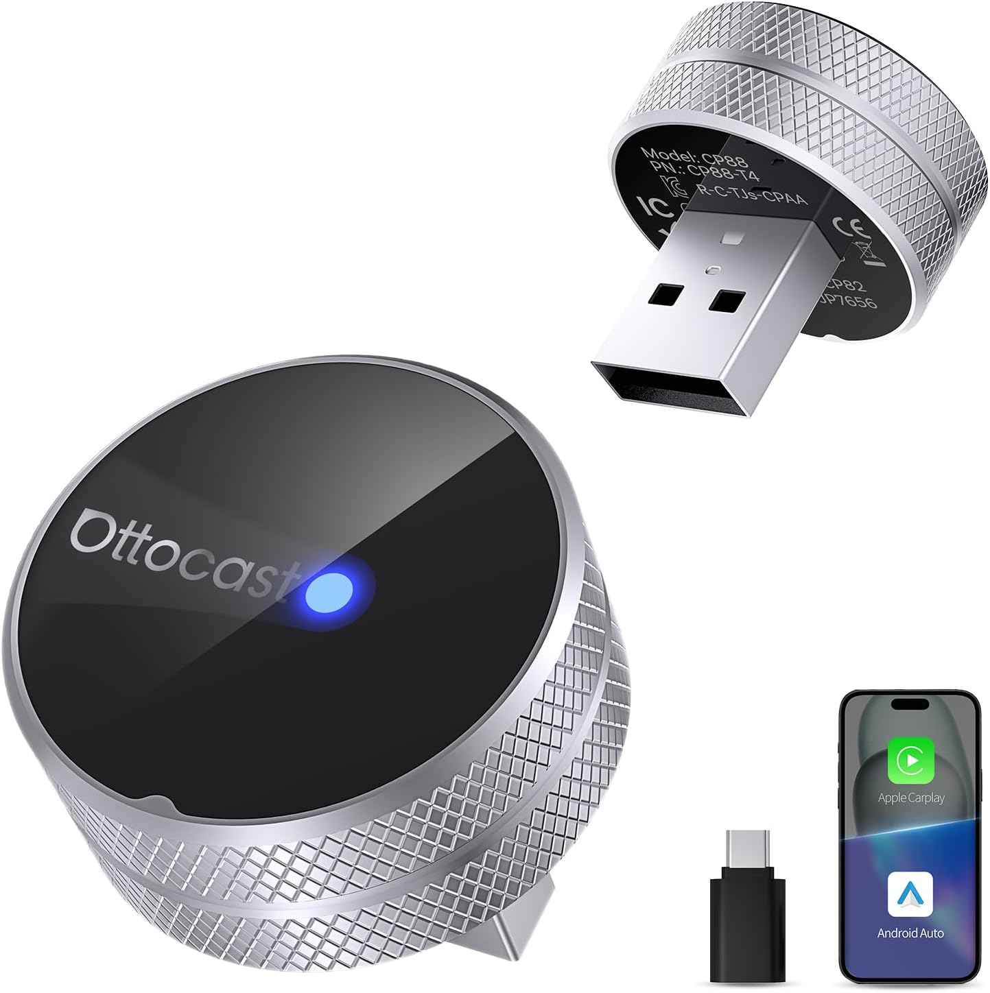 Ottocast Mini Tube 2026 wireless adapter front view