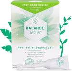 Balance Activ Odor Relief Vaginal Gel front packaging and applicators.