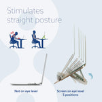 R-Go Tools foldable laptop stand side profile showing height settings
