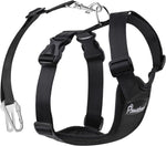 Pawaboo Dog Seat Belt Harness for Car, Dog Car Harness Seatbelt with Double Clips, Adjustable Breathable Pet Vest & Dogs Safety Tether with Elastic Bungee for Small Medium Large Pet, L, Black - Image 14