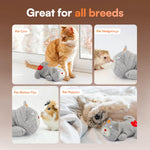 All For Paws heartbeat companion toy showcasing the soft durable gray textured fabric close up