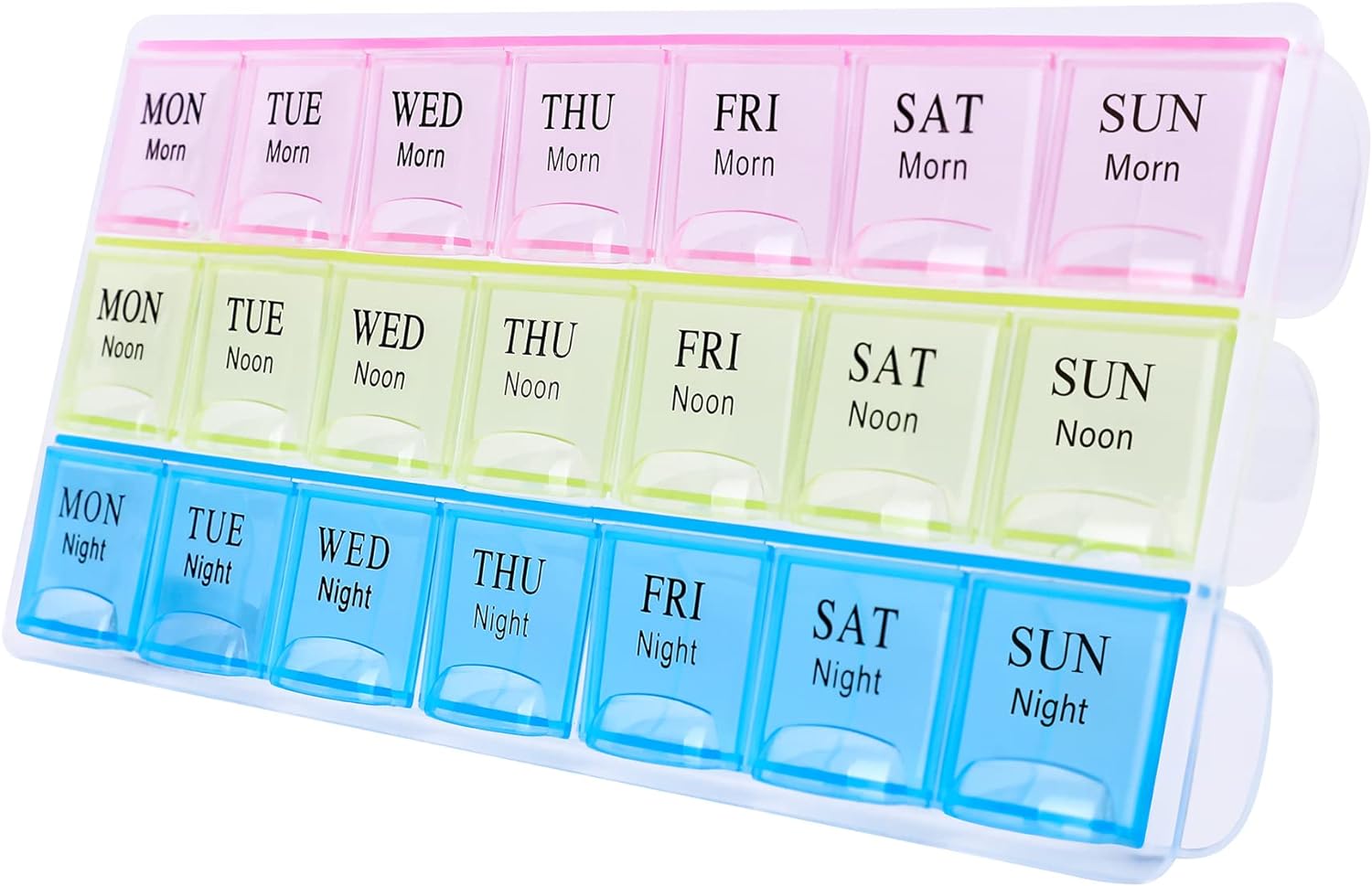 Large Weekly Pill Organizer 3 Times A Day, Moisture-Proof 7 Day Pill Box, Travel Pill Cases Portable for Pills Vitamin Fish Oil Supplements - Image 1