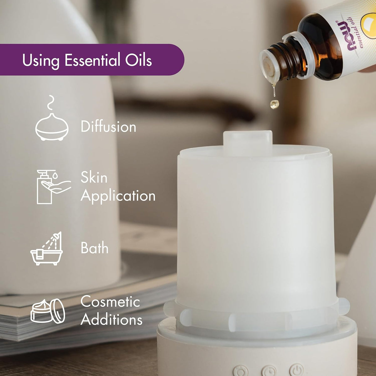 Now Foods ultrasonic diffuser water reservoir opening view