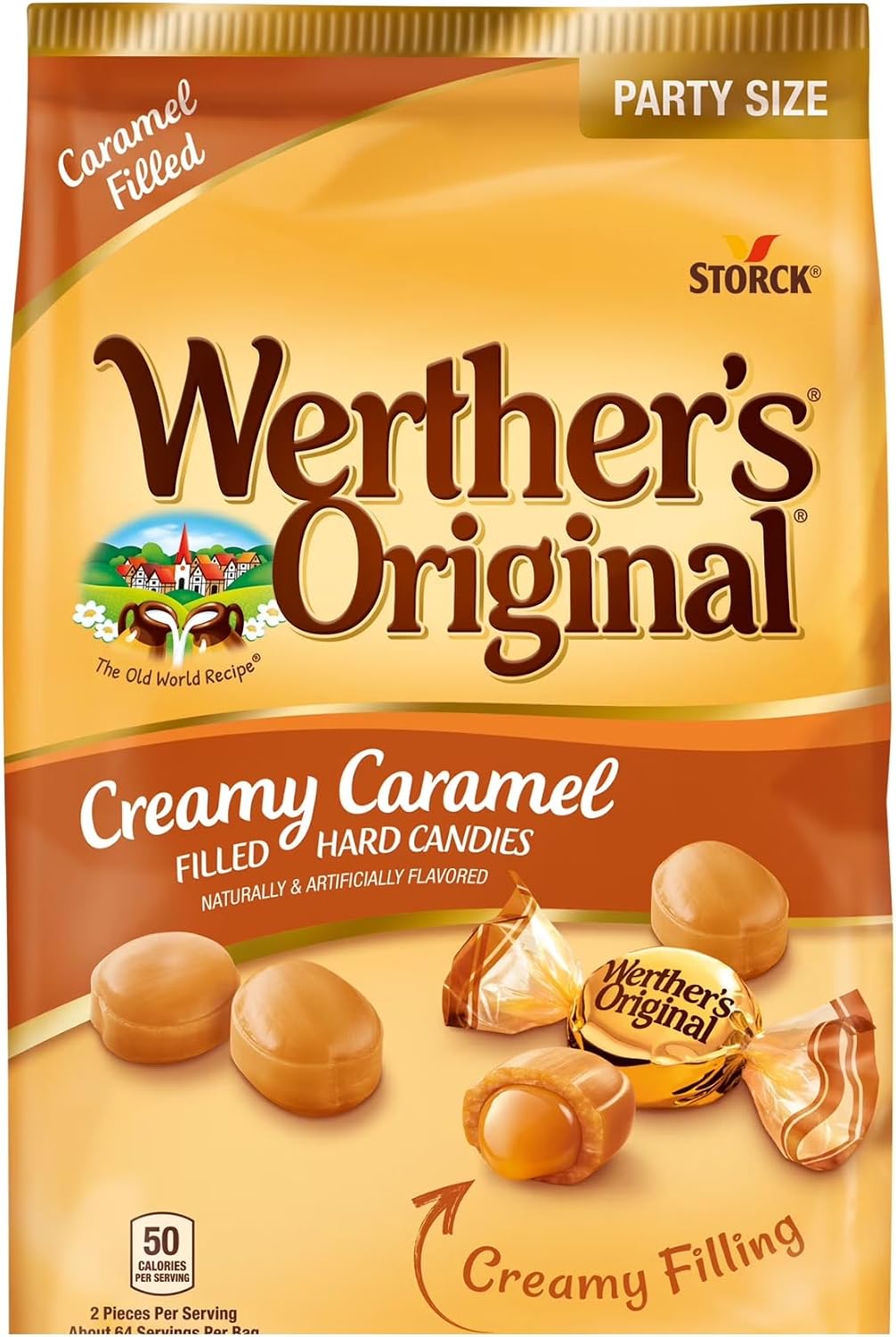 Werther's Original hard candies with smooth liquid caramel center filling