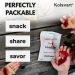 Kolsvart Classic Raspberry berry gummy candy bag in clear packaging.