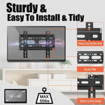 Curved and flat screen television mounting bracket in black finish