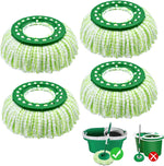 GFRED Tornado spin mop head replacement front view showing green and white microfiber strands.