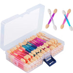 Cuttte 120 pieces disposable dual sided eyeshadow sponge applicators front view