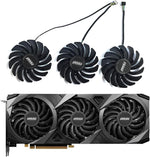 KIKIFAN replacement graphics card cooling fan front view showing eighty five millimeter black fan blade design.