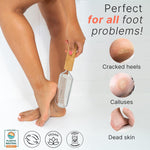 Eco-friendly bamboo handle detail of pedicure foot file
