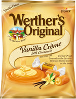 Werther's Original caramel candies on a wooden surface