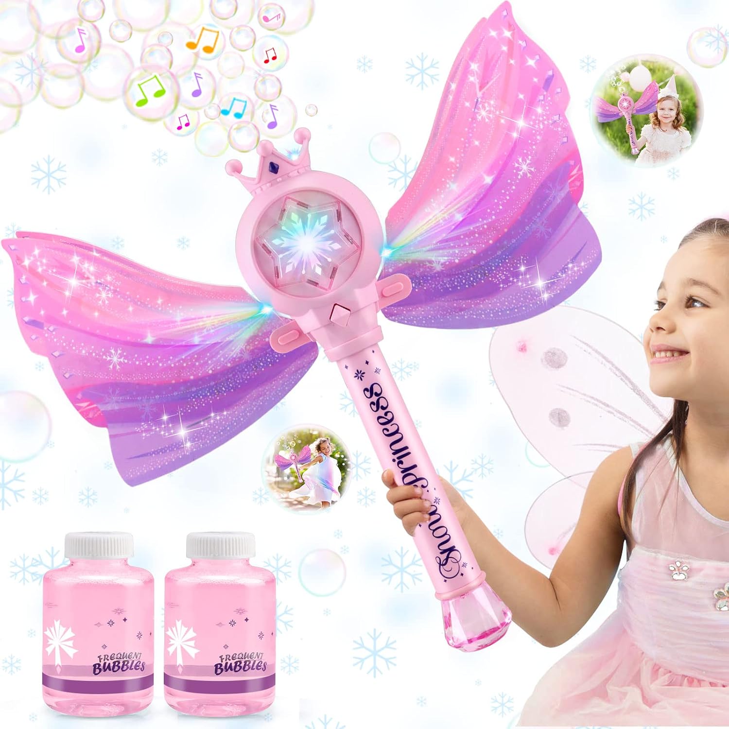 Britik LED light and music bubble wand front view for kids