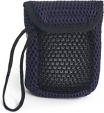 MainBasics blue soap pouch dual sided mesh texture