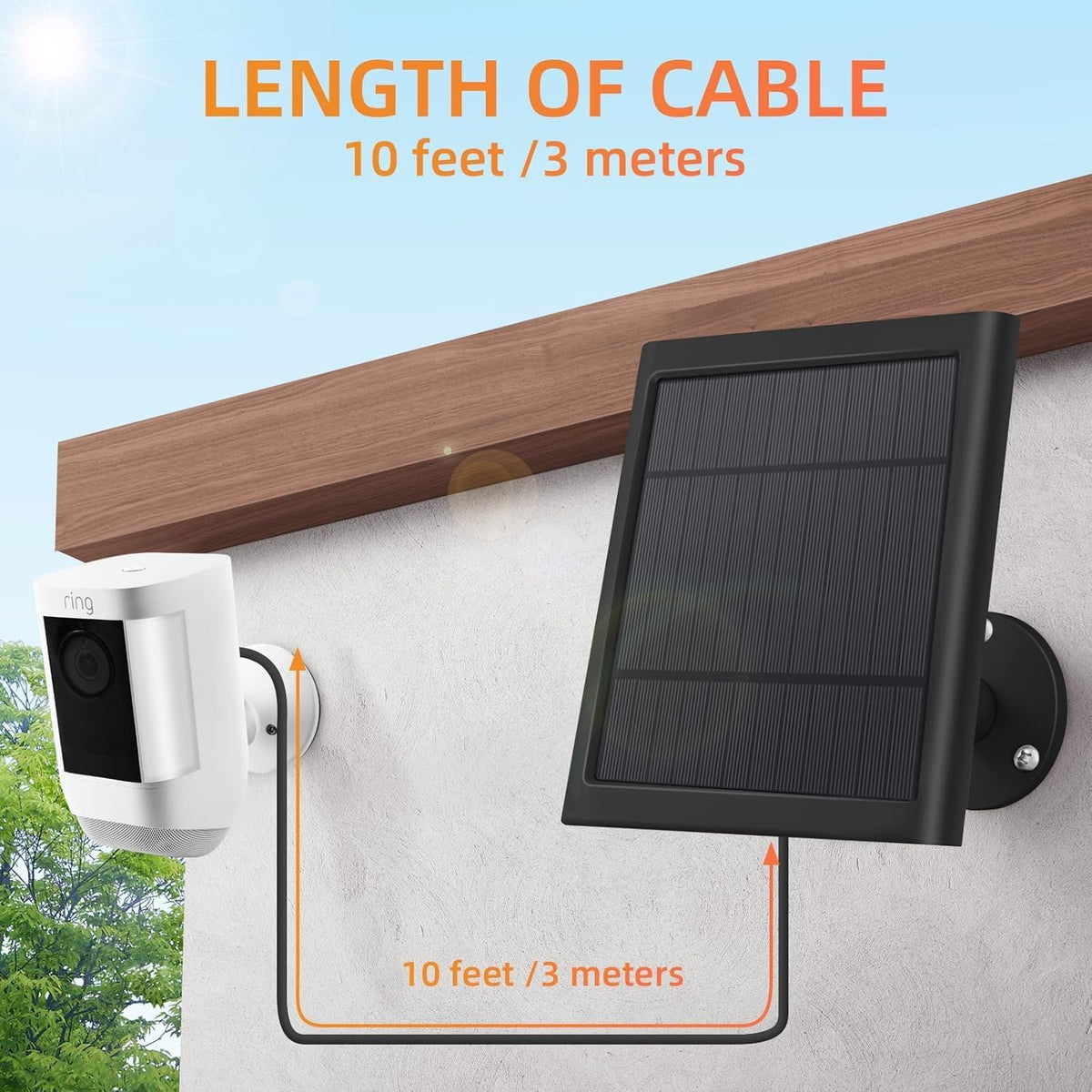 Weatherproof solar panel for outdoor security camera