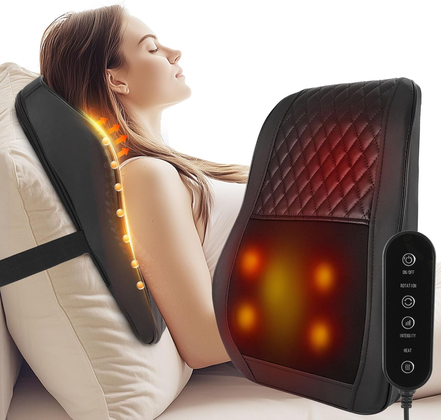Aerlang Cordless Neck and Back Massager front view showing massage nodes