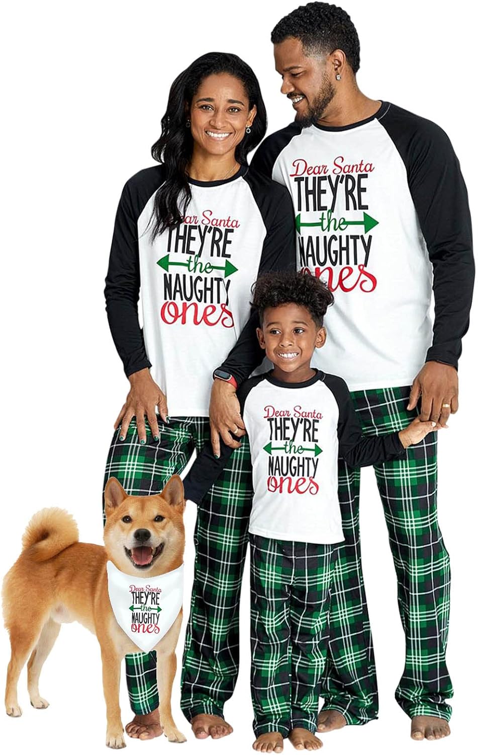 IFFEI Family Christmas Pajamas Matching Sets with Graphic Tops and Pockets | Christmas pajamas for family with pockets, soft stretch tops and plaid pants with adult adjustable drawstring waist - Image 10