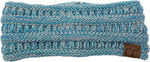 C.C cable knit fuzzy lined headband folded flat