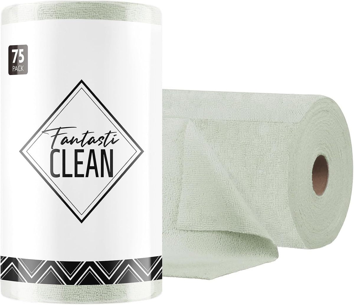 Fantasticlean Microfiber Cleaning Cloth Roll-75 Sheets, 12" x 12" (Purple) | Super Absorbent, Lint-free, Tear-away Microfiber Towel Roll, for All-Purpose Cleaning, Reusable Alternative to Paper Towels - Image 15