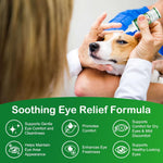VOSIFSDIY 60ml pet eye wash solution packaging showing natural formula.