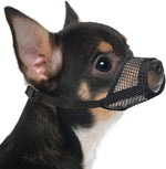 Mayerzon dog muzzle soft mesh mouth guard front view for small dogs