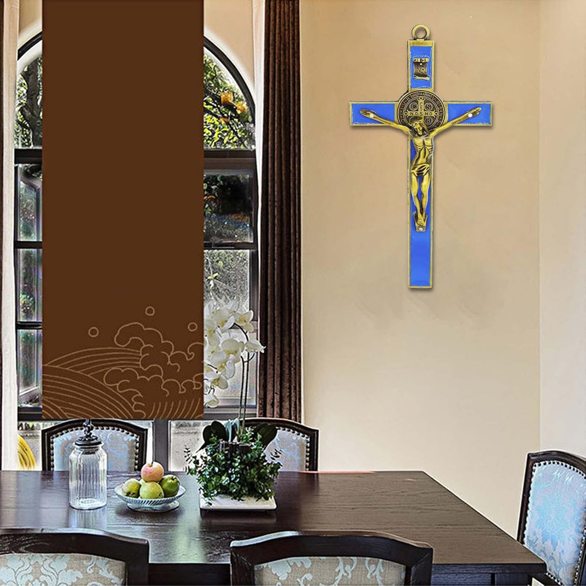 Rnuie Catholic home wall art displayed on a surface