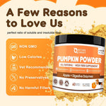 Detailed ingredient label on Nature Target pumpkin powder container