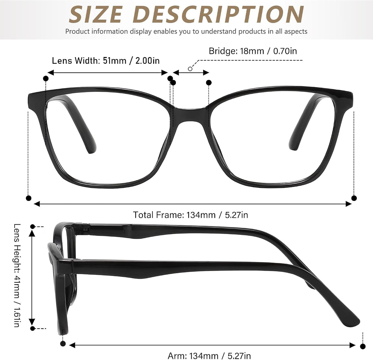 Przene reading glasses for women and men folded view