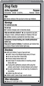 Lumify Eye Drops bottle packaging showing active ingredient details
