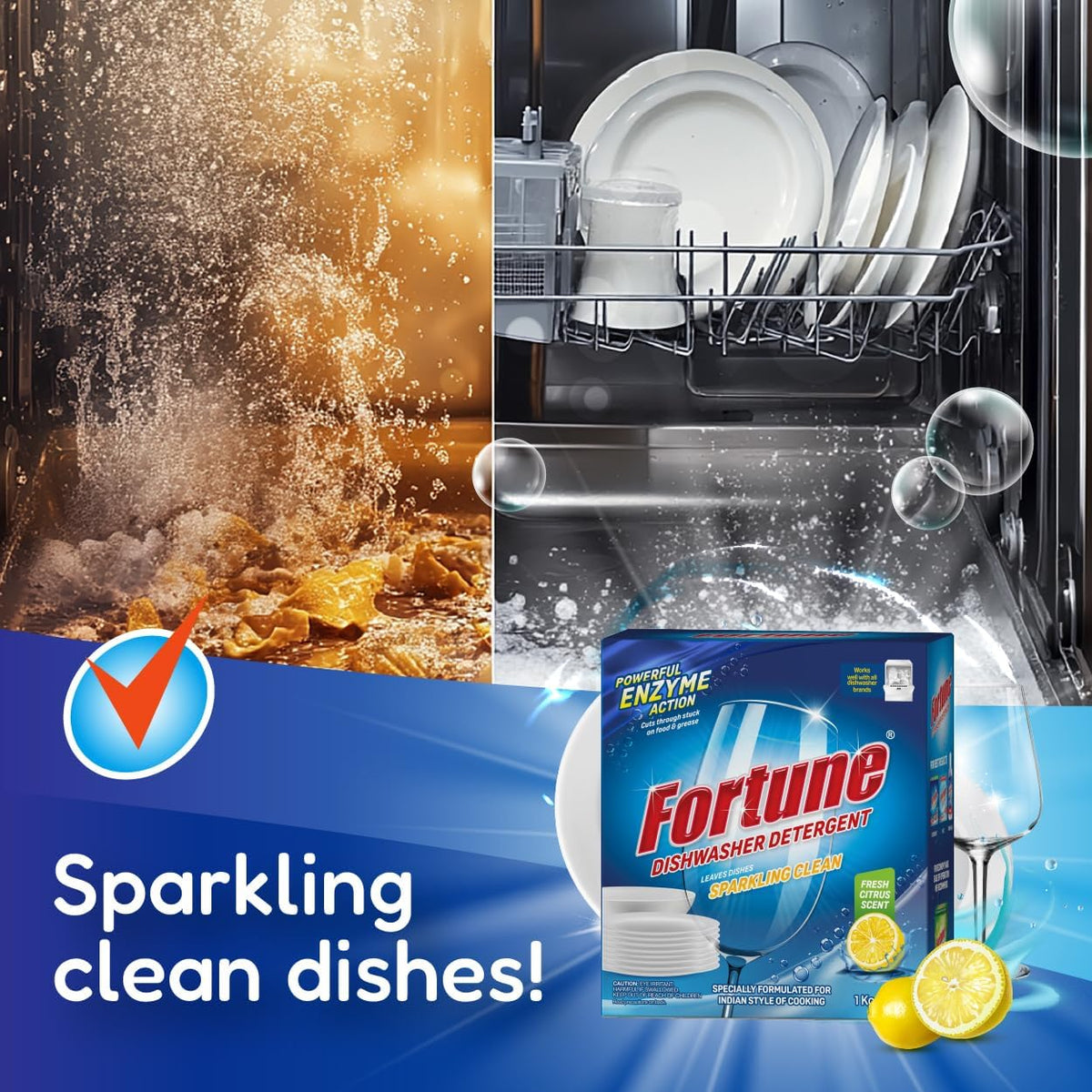 Clean glassware after Fortune dishwasher wash