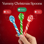Side view of the individually wrapped peppermint stir sticks displaying the distinct holiday stripes