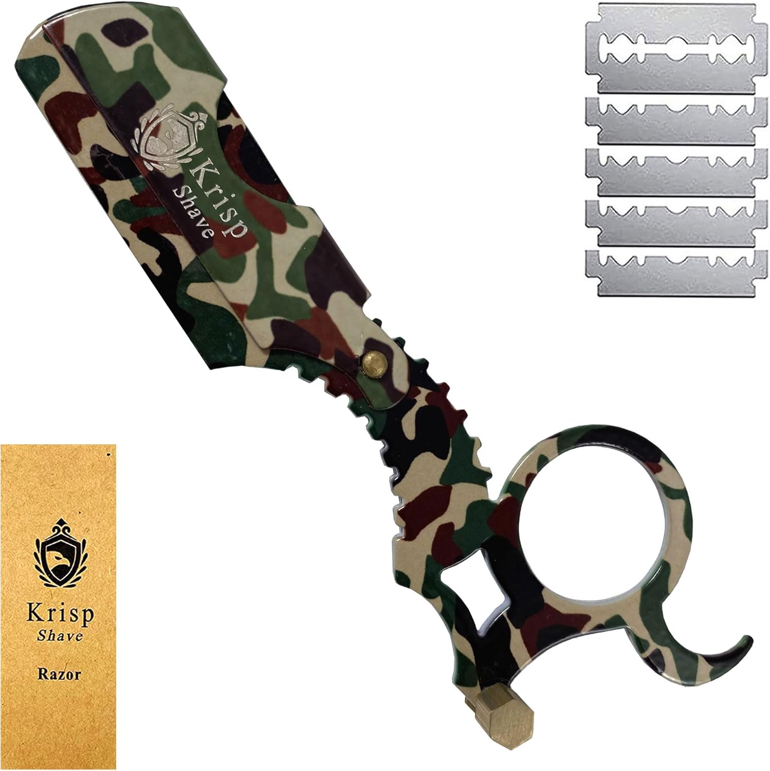 Krisp Beauty professional straight edge barber razor front view
