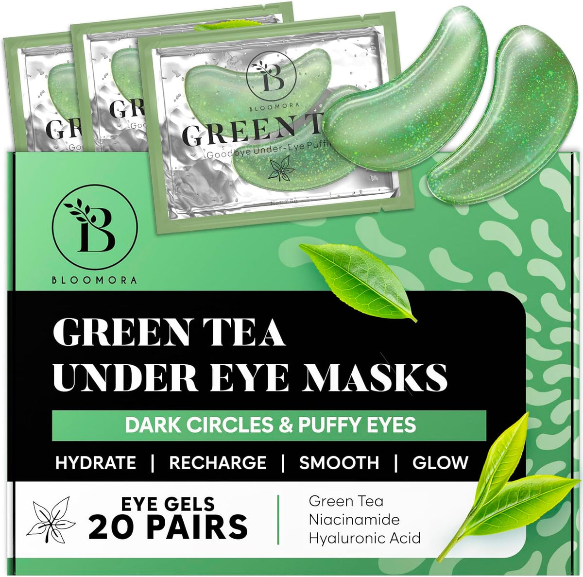 BLOOMORA Retinol & Collagen Under Eye Patches (20 Pairs) - Dark Circles & Puffy Eyes Care - Eye Care Mask for Puffiness, Fine Lines, and Wrinkles - Image 11