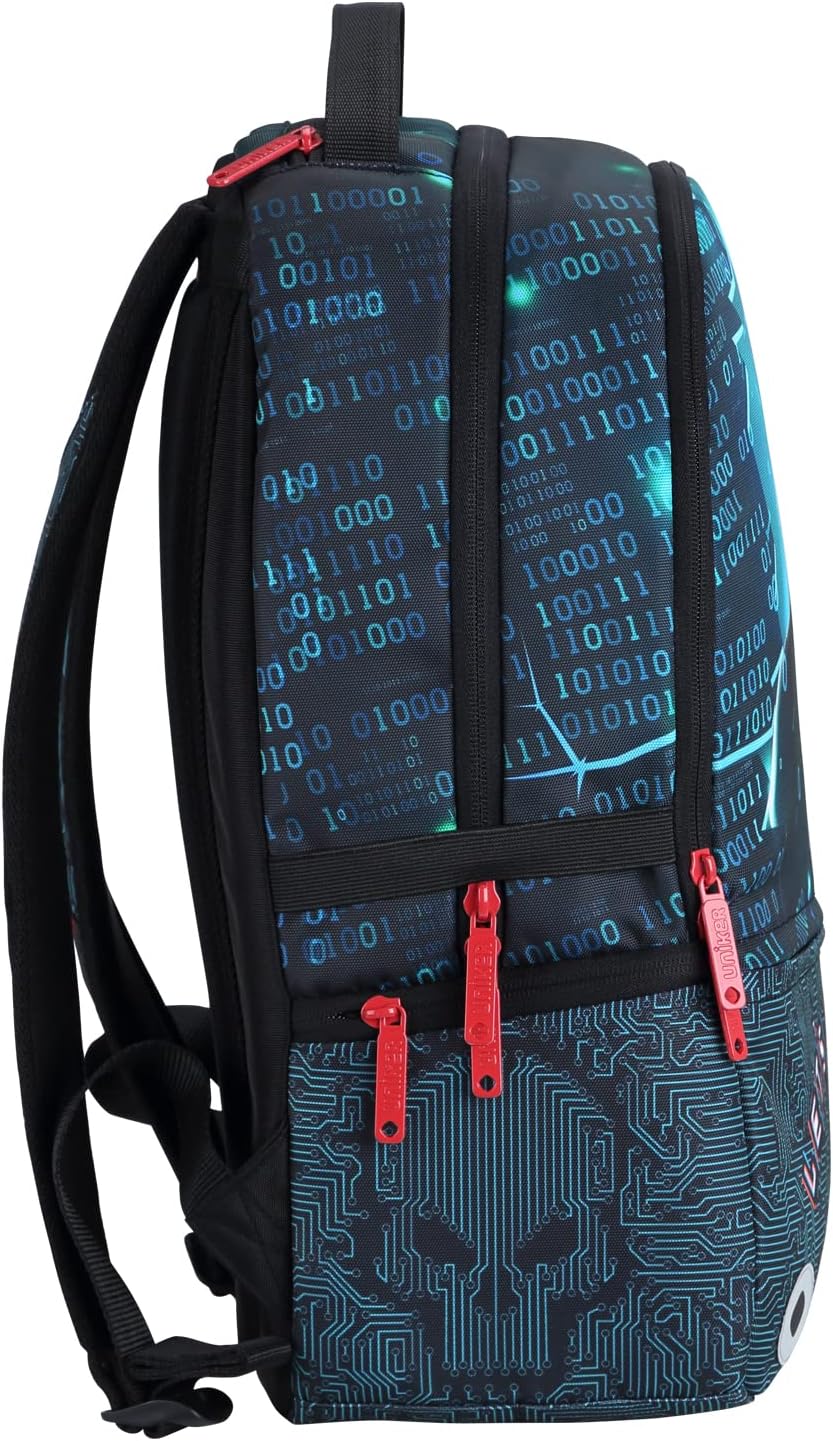 UNIKER hacker backpack charging port detail