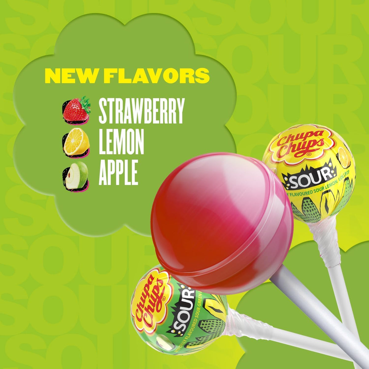 Close up shot of the sour apple flavor wrapper emphasizing the intense tangy twist experience.