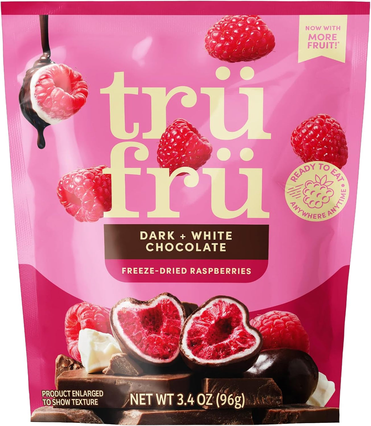 Tru Fru Freeze Dried Fruit Variety Pack, Strawberries & Crme, Raspberries & Strawberries in Dark & White Chocolate, Real Fruit, Chocolate Covered Snacks, Gluten Free Candy, 3 Pack (3.4oz) - Image 14