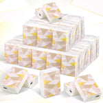 Sinmoe 50 pocket tissue bulk packs displayed from the front showcasing modern geometric designs.