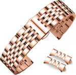 Stainless Steel Watch Band Straight & Curved End 14mm 16mm 18mm 19mm 20mm 21mm 22mm 23mm 24mm Premium Polished Metal Watch Band Bracelet Universal Smartwatch Replacement Strap Men Women - Image 11