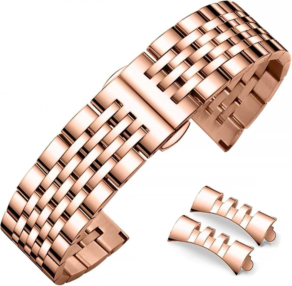 Stainless Steel Watch Band Straight & Curved End 14mm 16mm 18mm 19mm 20mm 21mm 22mm 23mm 24mm Premium Polished Metal Watch Band Bracelet Universal Smartwatch Replacement Strap Men Women - Image 11