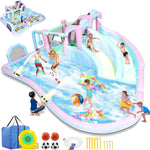 Giant Inflatable Water Slide, 21Ft x15Ft Obstacle Bounce House Water Park Kids 3-12 with 950w Blower, Climbing Walls, Blow up Water Slides Outdoor Fun for Kids Backyard Gifts (21.3 FT) - Image 1